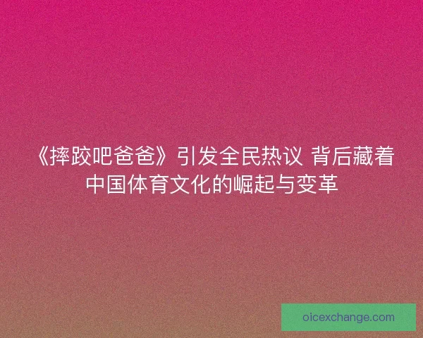 《摔跤吧爸爸》引发全民热议 背后藏着中国体育文化的崛起与变革